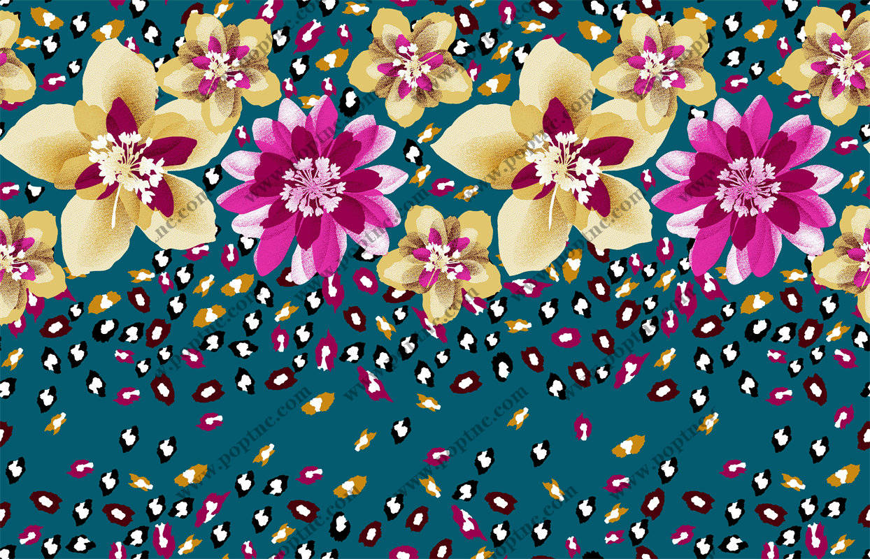 时尚花卉图案面料印花服装印花设计