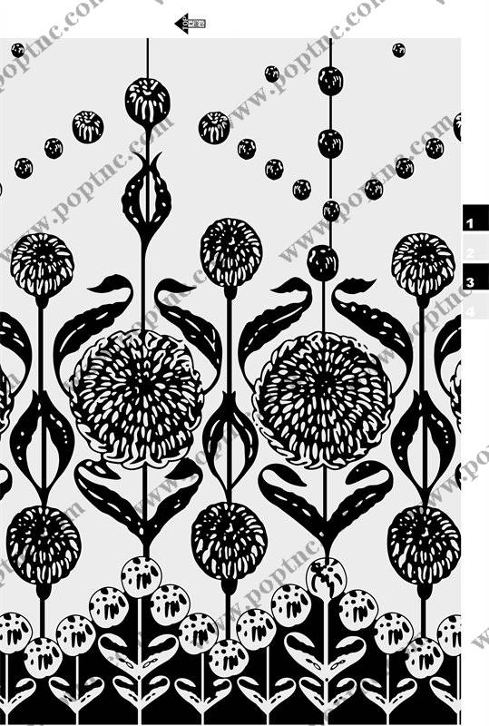 黑白经典花卉面料印花,提升服装印花时尚度