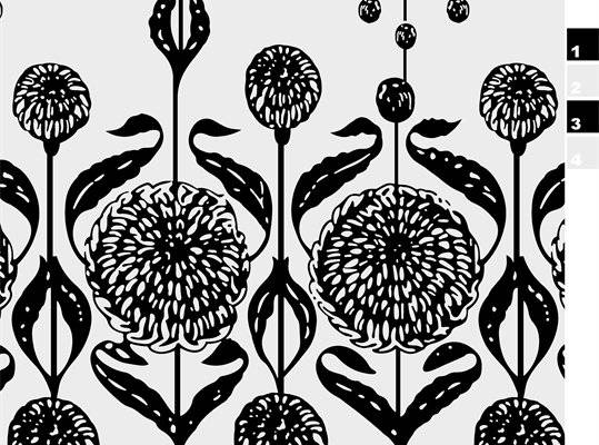 黑白经典花卉面料印花,提升服装印花时尚度