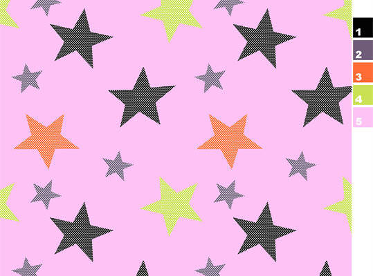 时尚多彩星星图案服装印花面料设计