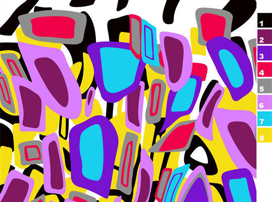 时尚多彩抽象图案面料印花服装印花设计