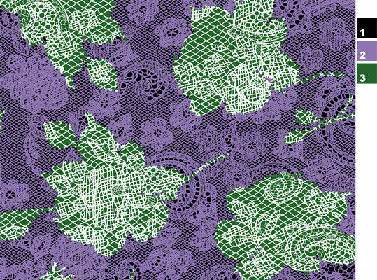 紫色与绿色交织的精致面料印花服装印花设计