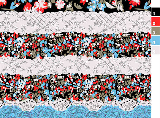 时尚花卉图案面料印花服装印花设计