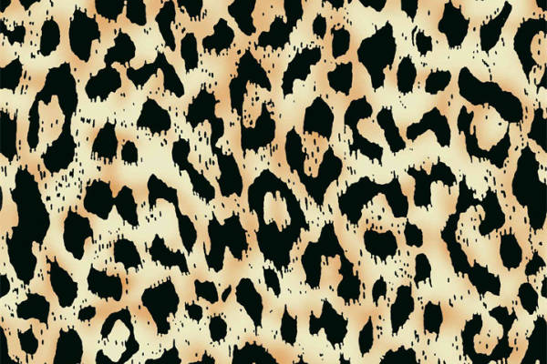 时尚豹纹面料印花，经典黑棕服装印花设计