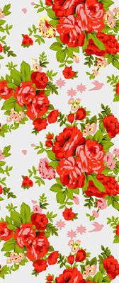 优雅红色花卉面料印花，时尚服装印花设计