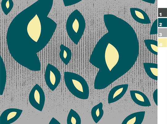 现代抽象风格深绿色服装印花面料设计