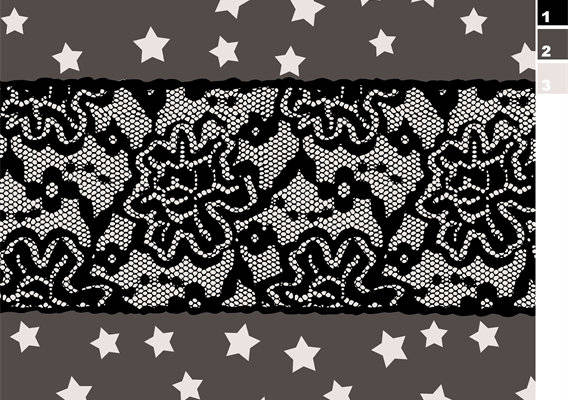 时尚星星与蕾丝结合面料印花服装印花设计