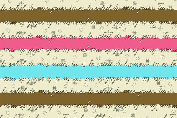 浪漫法文情话服装印花面料设计，展现独特风格