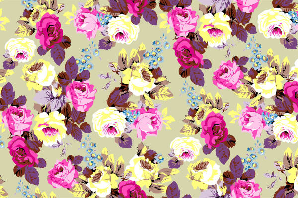 时尚花卉面料印花,春夏季服装印花设计新趋势