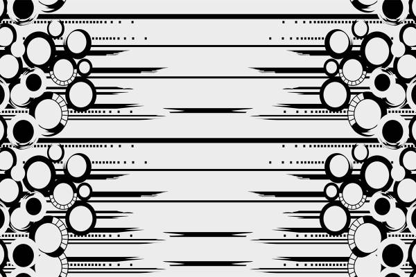 黑白几何图案面料印花设计，现代服装印花趋势