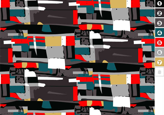 抽象几何图案面料印花,打造时尚前卫服装印花设计