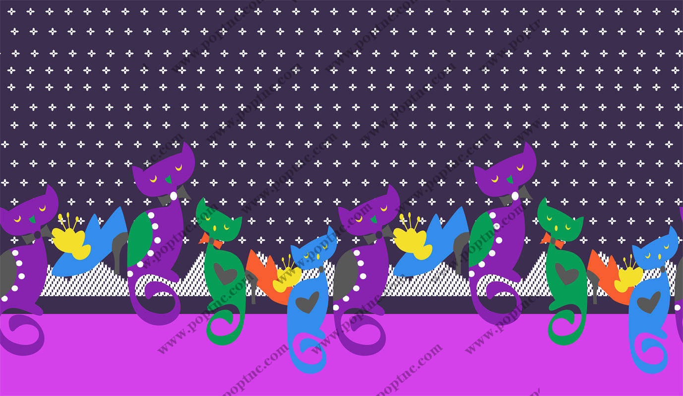 时尚多彩动物图案面料印花服装印花设计