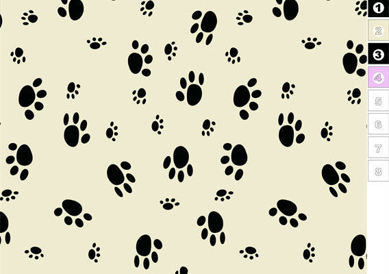 可爱动物爪印服装印花面料设计