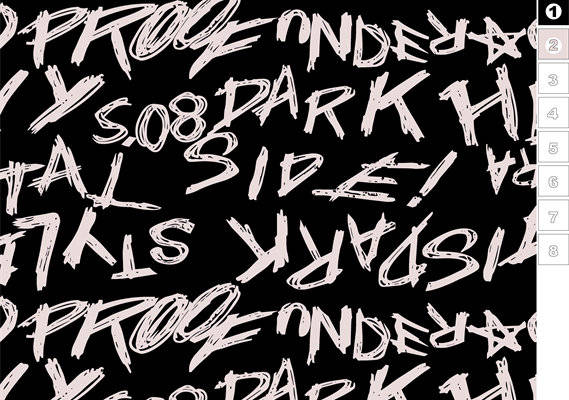 时尚街头风格黑白涂鸦服装印花面料设计