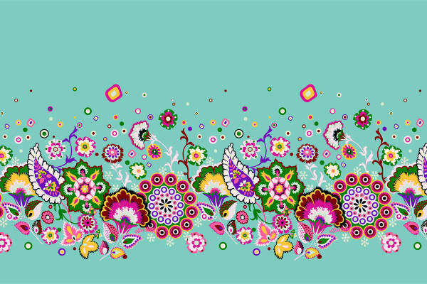 时尚多彩花卉面料印花,夏季服装印花设计新趋势