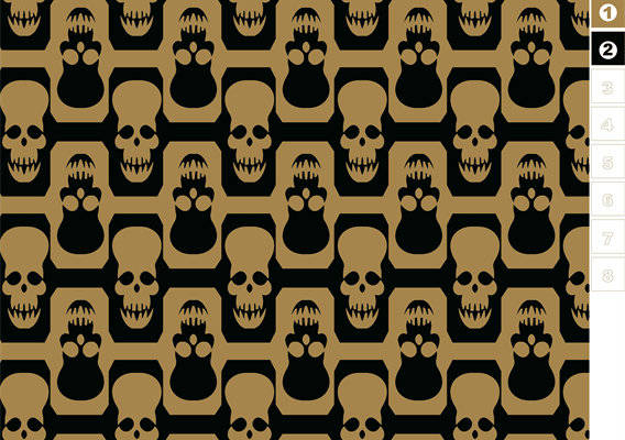 时尚骷髅图案面料印花，个性服装印花设计