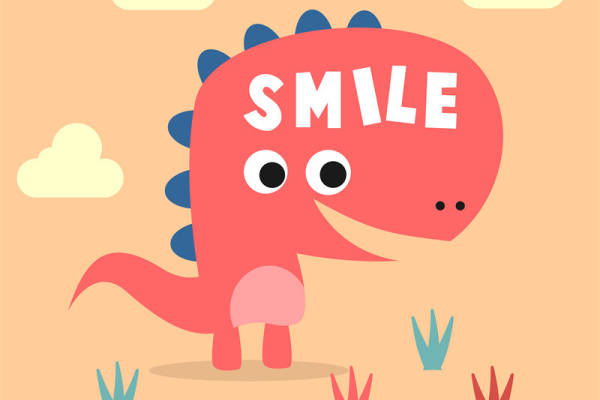 可爱卡通恐龙裁片印花服装，传递微笑正能量