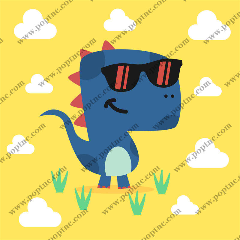 可爱卡通恐龙裁片印花服装,夏日时尚潮流必备