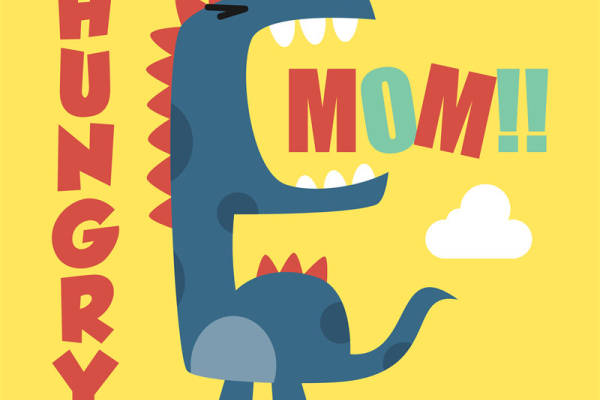 可爱恐龙裁片印花服装，温馨母亲节礼物选择