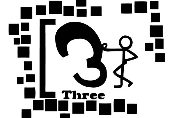 创意数字3裁片印花服装印花设计