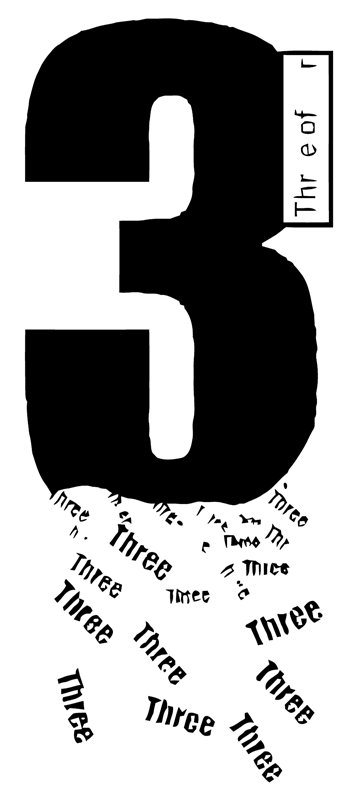 独特数字3裁片印花服装，展现个性时尚风格