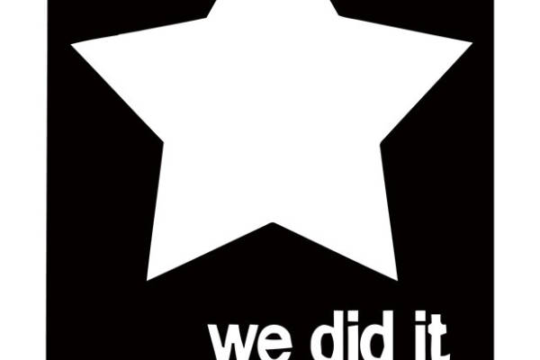 经典黑白星星裁片印花服装，纪念毕业班服装印花设计