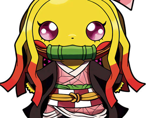 日式和风皮卡丘裁片印花服装印花设计