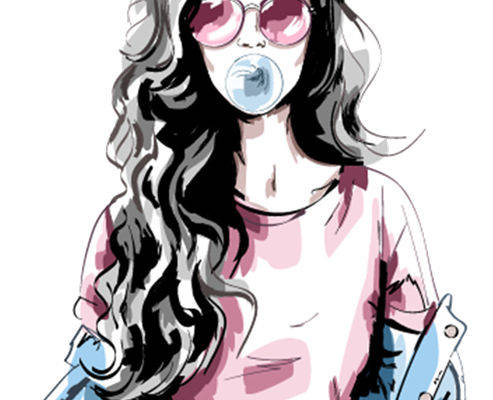 时尚个性女孩裁片印花服装,展现自我风格