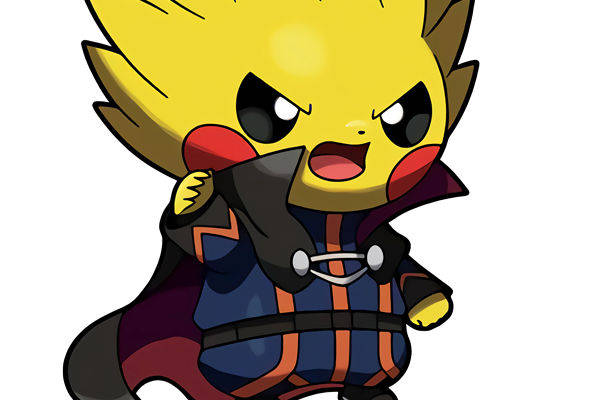 动漫风格皮卡丘裁片印花服装印花设计