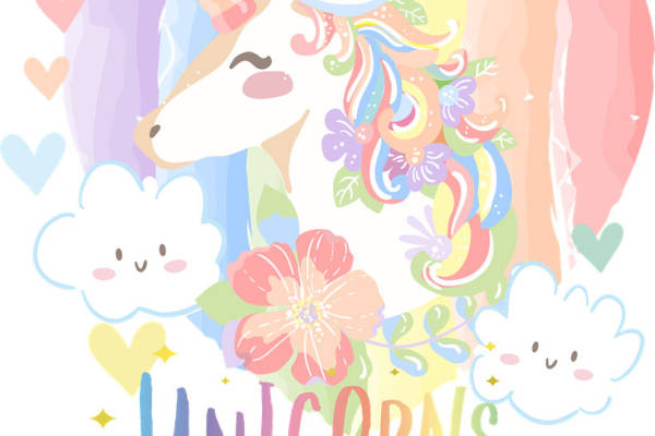 梦幻彩虹独角兽裁片印花服装，打造童话风格时尚