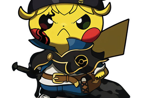 创意皮卡丘武士裁片印花服装印花设计