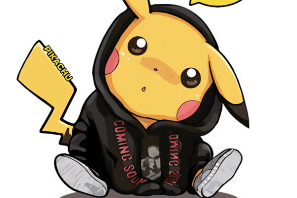 可爱皮卡丘裁片印花服装 时尚潮流休闲装