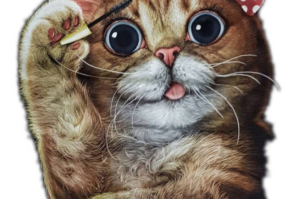 可爱卡通猫咪裁片印花服装印花设计