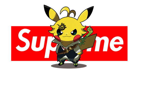 创意皮卡丘裁片印花服装，潮流个性街头风