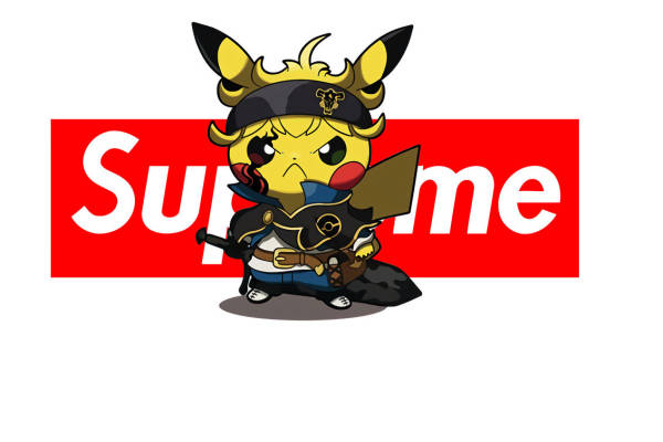 潮流街头风格皮卡丘裁片印花服装印花设计