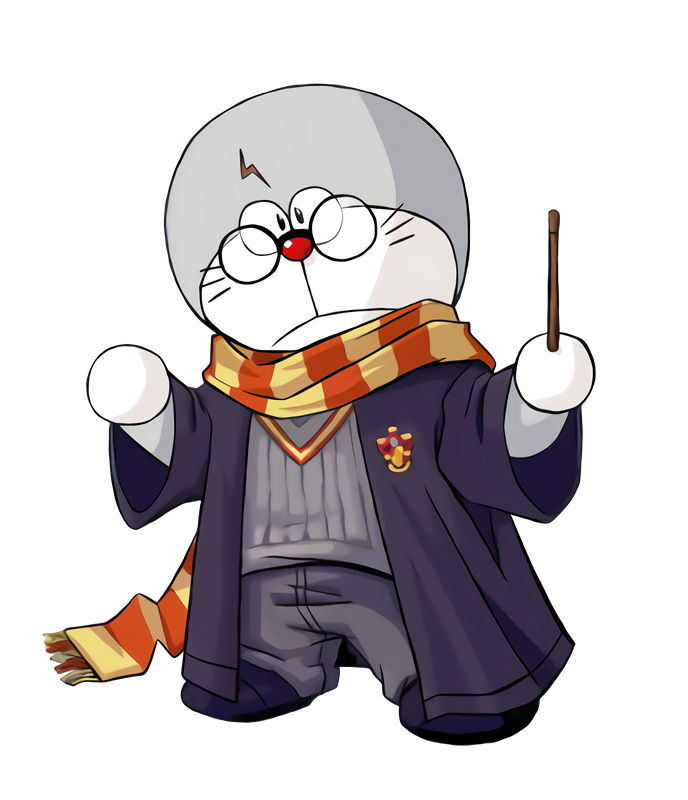 创意卡通裁片印花服装：哆啦A梦魔法师风格