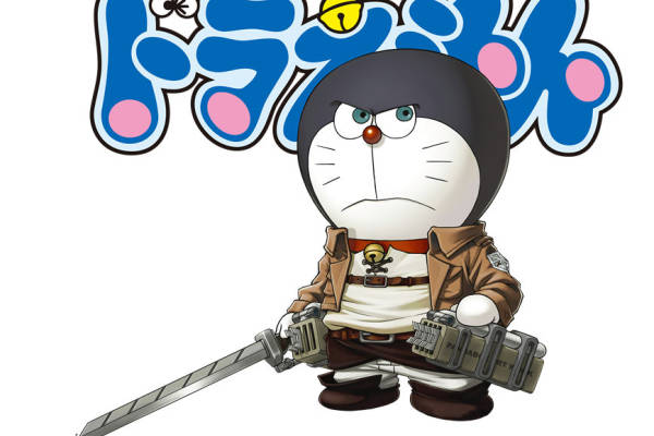 哆啦A梦军事风格裁片印花服装印花设计