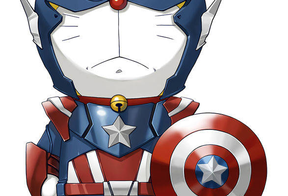 卡通风格美国队长裁片印花服装印花设计