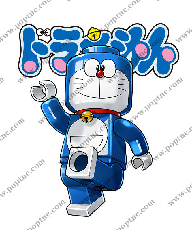 经典卡通形象裁片印花服装:哆啦A梦主题服装印花设计