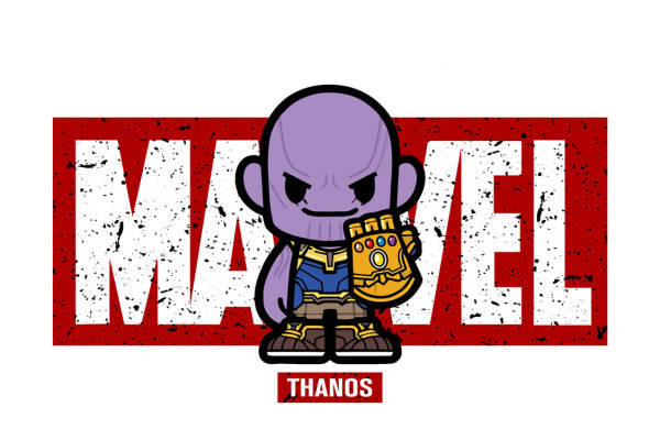 漫威超级英雄Thanos裁片印花服装印花设计