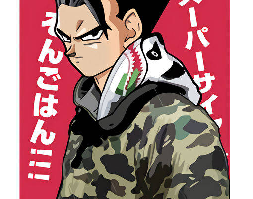 动漫风格迷彩裁片印花服装印花设计