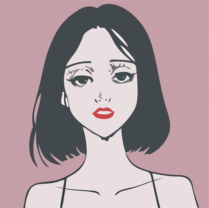 现代简约风格女性肖像裁片印花服装印花设计