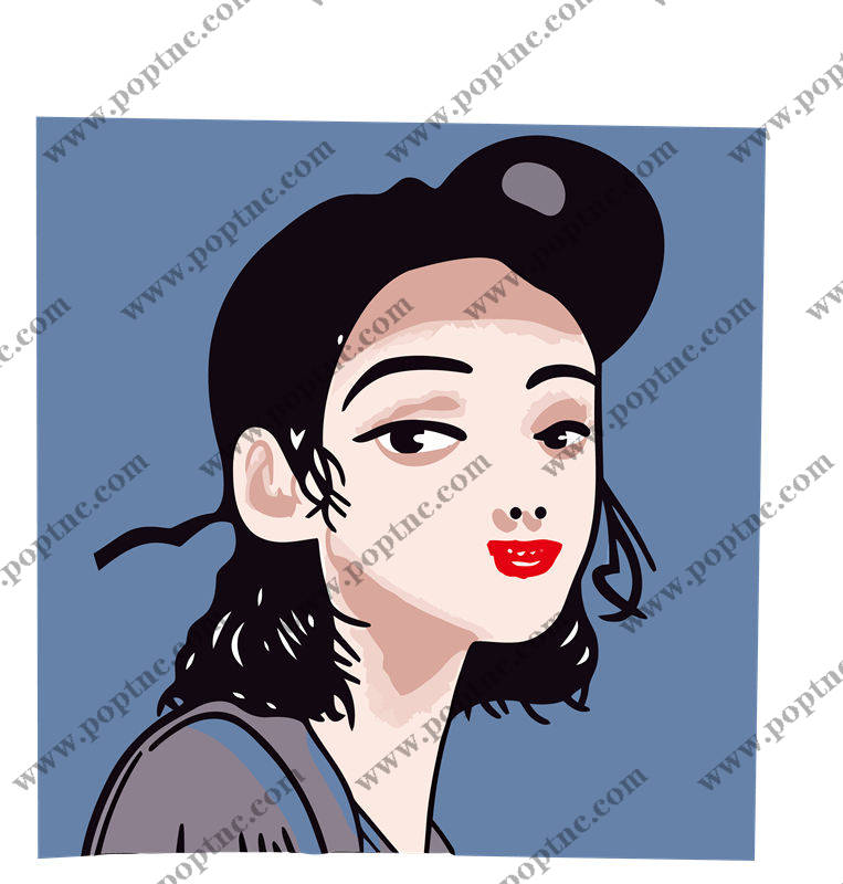 现代简约风格女性肖像裁片印花服装印花设计