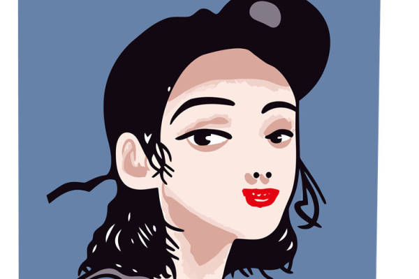 现代简约风格女性肖像裁片印花服装印花设计