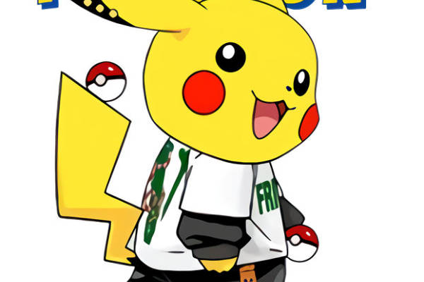 时尚潮流皮卡丘裁片印花服装印花设计