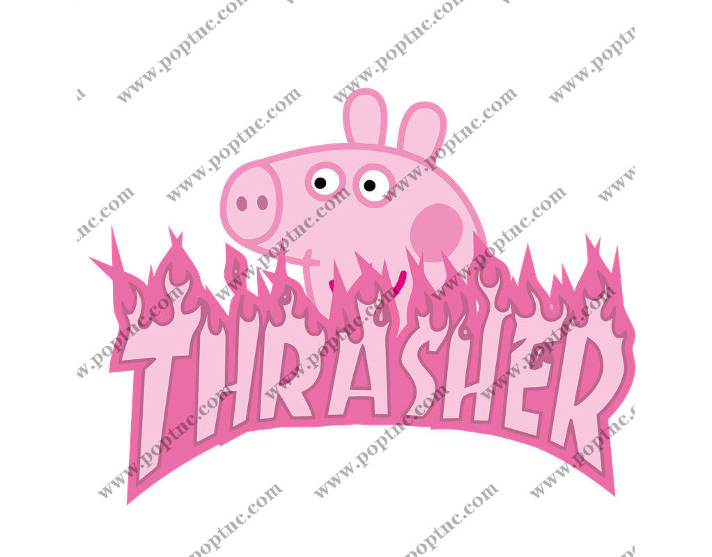 时尚潮流粉色卡通裁片印花服装印花设计