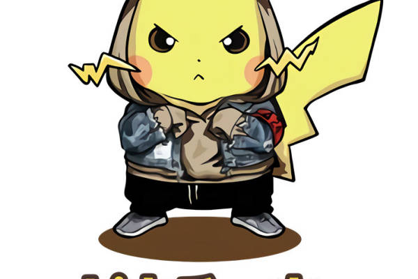 时尚皮卡丘裁片印花服装 潮流街头风格个性设计