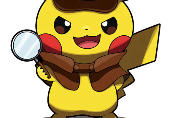 可爱侦探皮卡丘裁片印花服装印花设计