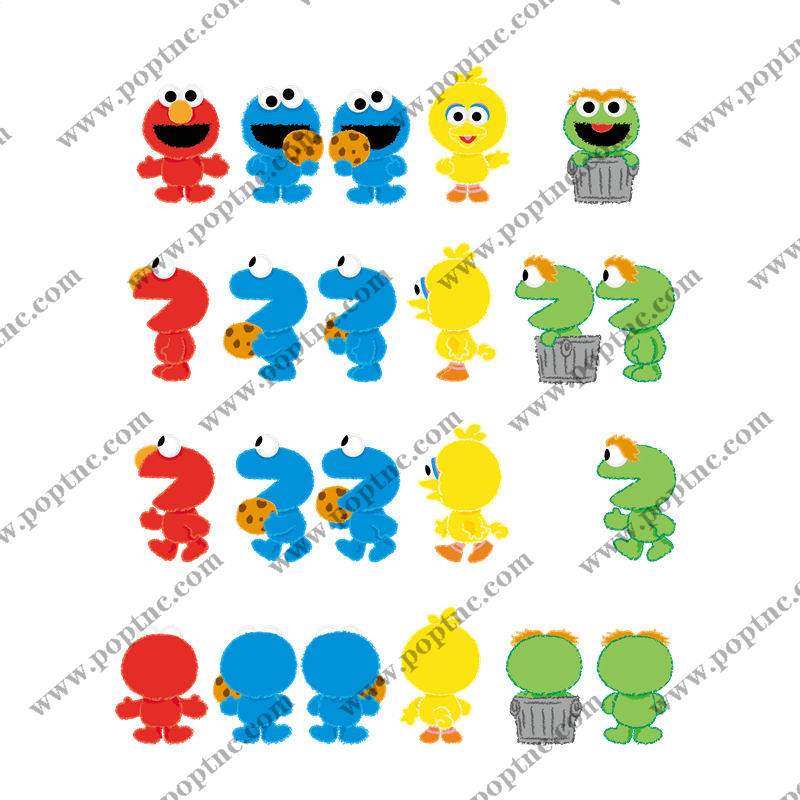 彩色卡通动物裁片印花服装印花设计