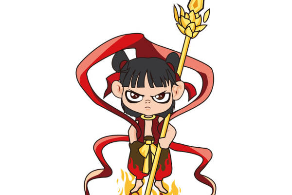 时尚潮流卡通哪吒裁片印花服装印花设计